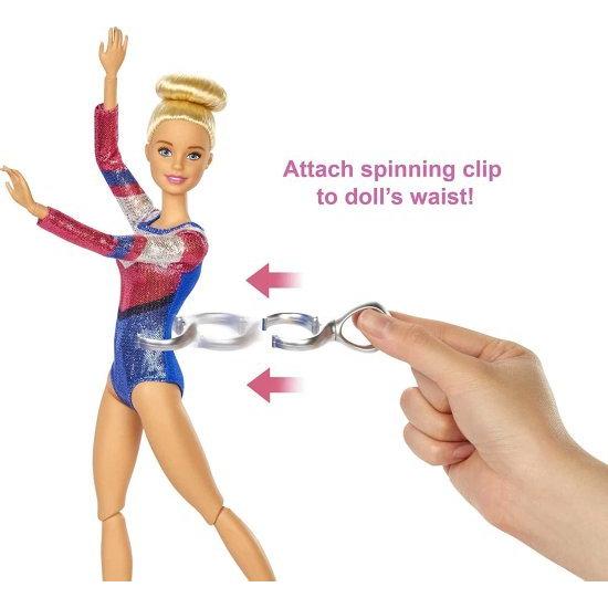 Barbie バービー体操プレイセット：旋回機能、バランスビーム、15歳以上の3歳以上のバービー人形の画像