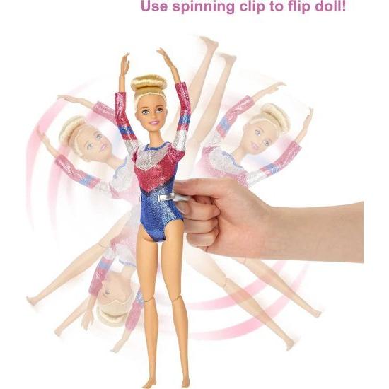 Barbie バービー体操プレイセット：旋回機能、バランスビーム、15歳以上の3歳以上のバービー人形の画像