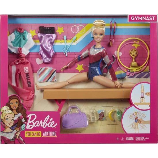 Barbie バービー体操プレイセット：旋回機能、バランスビーム、15歳以上の3歳以上のバービー人形の画像