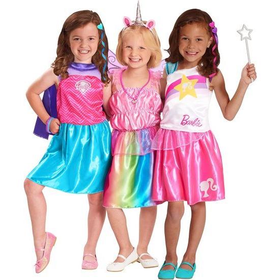 Barbie バービードレスアップトランクセット、サイズ4?6x、子供たちのふりをする衣装とアクセサリー、ピンク、アマゾンの排他的、ただ遊ぶの画像