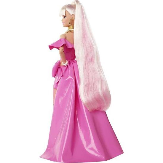 Barbie ピンクの光沢のあるハイローガウンのバービーエクストラファンシードール、ペットの子犬、非常に長い髪とアクセサリー、柔軟なジョイント、3歳のおもちの画像