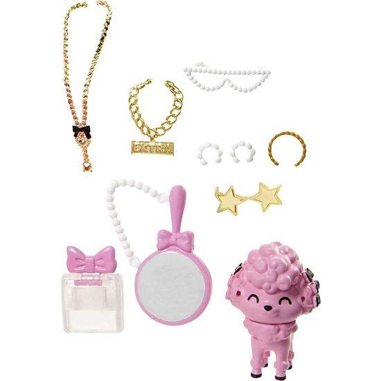 Barbie ピンクの光沢のあるハイローガウンのバービーエクストラファンシードール、ペットの子犬、非常に長い髪とアクセサリー、柔軟なジョイント、3歳のおもちの画像