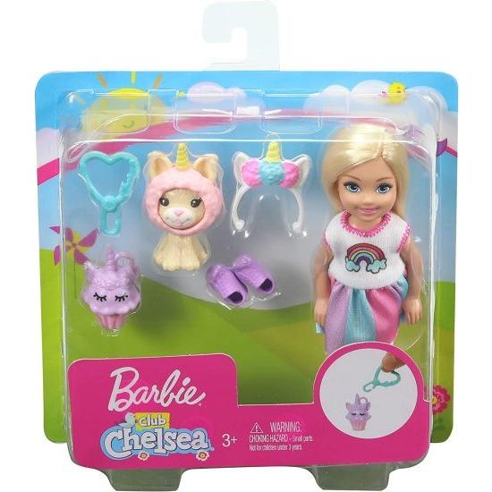 Barbie バルビークラブチェルシードレスアップ人形ユニコーンコスチューム付きのドレスアップドール、3-7歳の6インチブロンド、6インチブロンドの画像