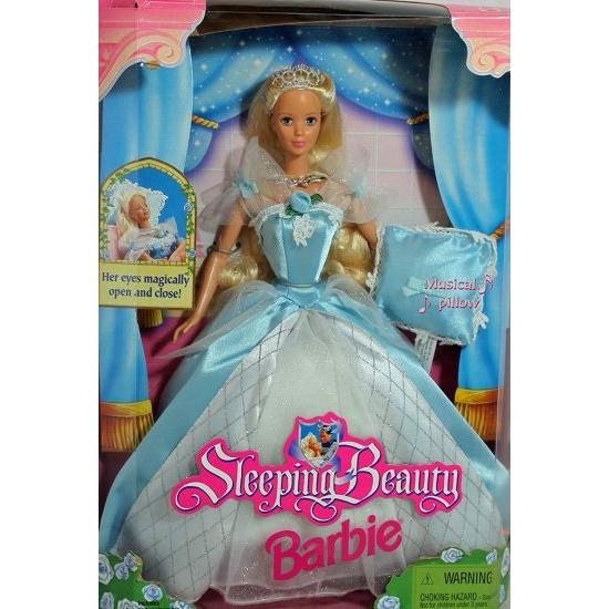 Barbie バービー1998ドレス、靴、音楽の枕と彼女の目が魔法のように開閉の画像