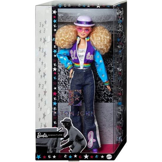 Barbie エルトンジョンバービーコレクタードール（12インチ、カーリーブロンドの髪）ボンバージャケットとフレアデニムのドールスタンドと信頼性の証明書付き_6