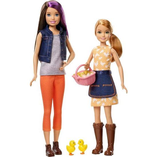 Barbie バービーGCK85スイートオーチャードファームプレイセット2人の人形、スキッパー人形、ステイシー人形、2本のひよこと卵のバスケット、3-7歳の贈り物｜worldsports