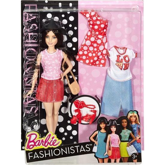 Barbie バービーファッショニスタプチダークヘアのバービー人形2つの追加の衣装_5