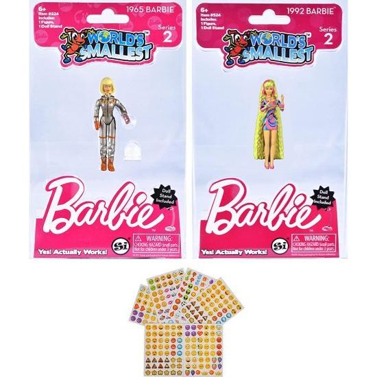 Barbie 世界最小のバービーシリーズ2バンドルセット2?1965宇宙飛行士-1992完全に髪と絵文字ステッカーセット