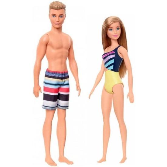 Barbie バービーとケンはビーチバンドルに行きます - 彼女の水着にバービー人形を1つ、水着に1つのケン人形を含めます
