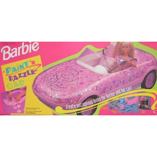 Barbie バービー Paint 'n Dazzle Car -Paint＆Dazzleへのコンバーチブル車（1993年にメキシコでMade）