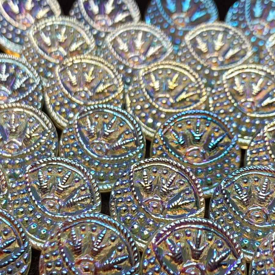 超熱 ボタン World Ug のウランガラス ウランガラス ボタン 黄色ab処理 13mm 24個 73