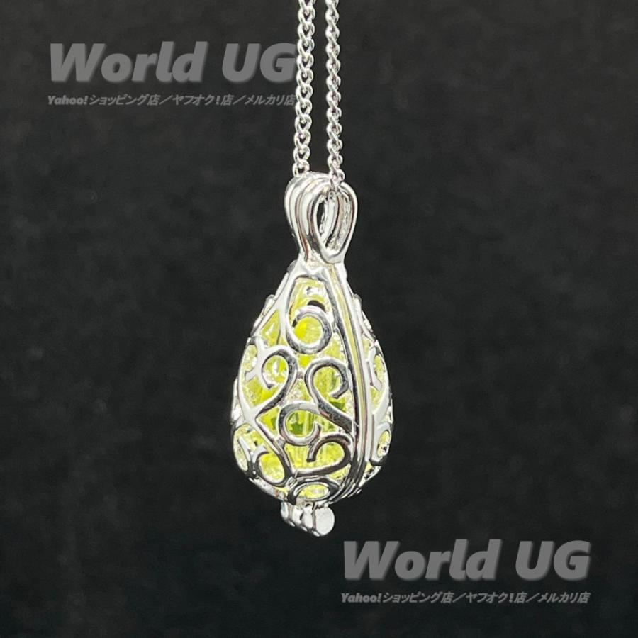 再々入荷 ウランガラス ロケットペンダント ティアドロップ 40cm