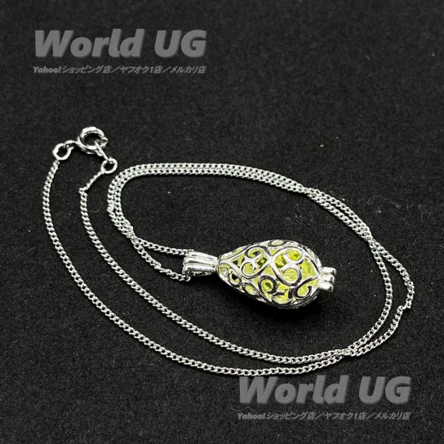 再々入荷 ウランガラス ロケットペンダント ティアドロップ 40cm