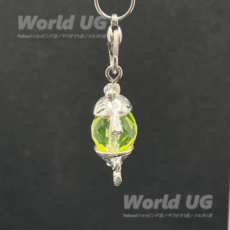 ウランガラス カエル型ストラップ 多面体ビーズ 黄色 10mm |  | 03