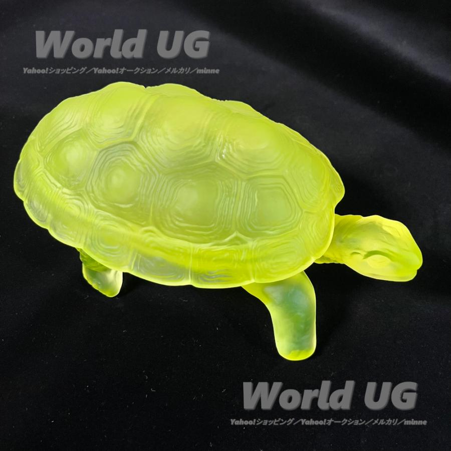 ウランガラス オブジェ 亀 ジュエリーボックス 長さ20cm 幅12cm ウランガラス オブジェ 亀 ジュエリーボックス 長さ20cm 幅12cm