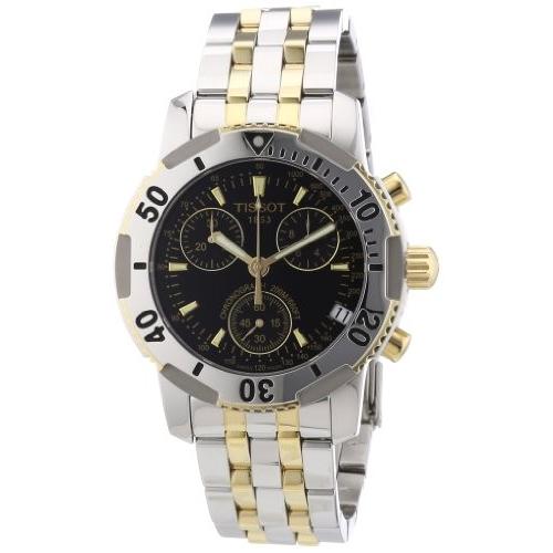 2022高い素材  Tissot Men's T17248655 T-Sport PRS200 Two-Tone Stainless Steel Black Dial Watch 腕時計