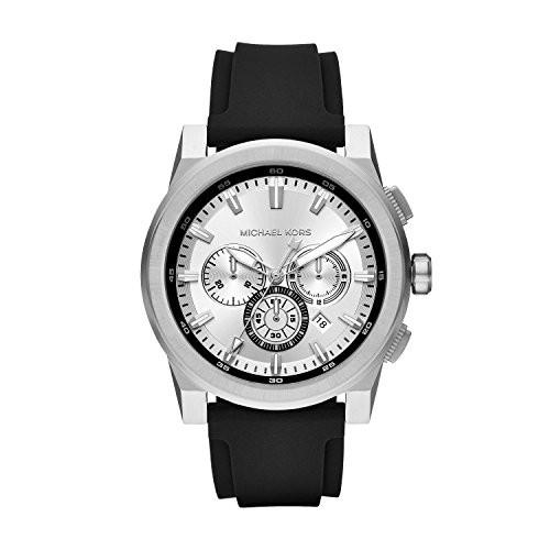 受賞店舗 マイケルコース 時計 Michael Kors メンズ腕時計 Mk8596 Grayson グレイソン シルバー ブラック シリコンベルト 無料長期保証 Collezionec2ph Com