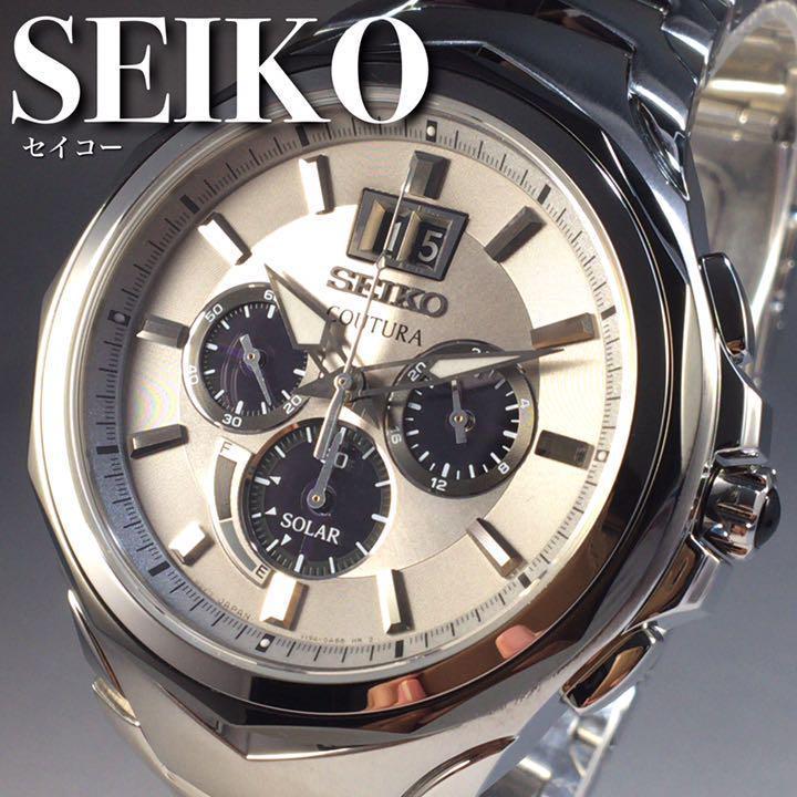 セイコー おしゃれ 海外モデル SEIKO メンズウォッチ ソーラー クロノ