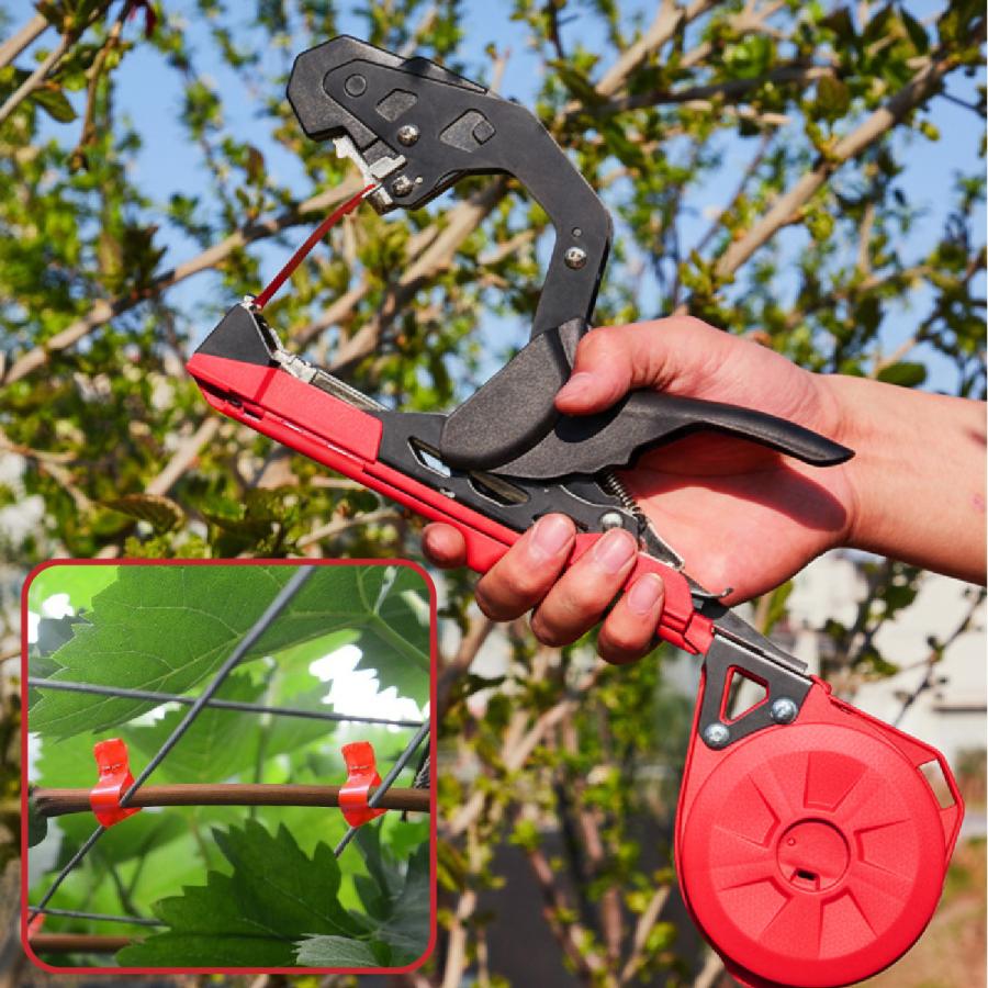 園芸用結束機 テープナー部品と互換性有 新 誘引結束機 野菜誘引 植物 誘引 ぶどう トマト キュウリ ナス 農業テープツール 家庭菜園 ガーデニング テープ針付 |  | 01