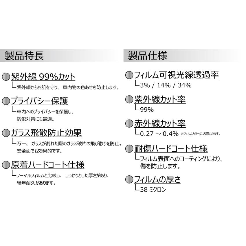 プラススモーク(原着ハードコートタイプ) プリウス (50系 ZVW50/ZVW51/ZVW55) カット済みカーフィルム リアセット スモークフィルム | ブランド登録なし | 05
