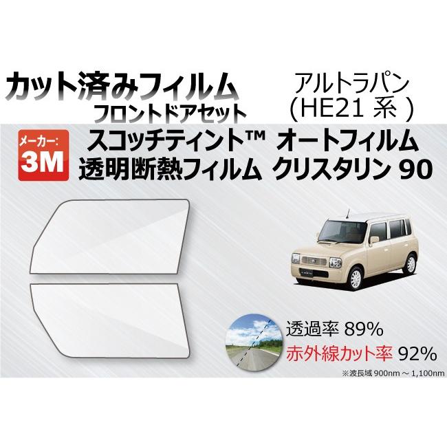 3M 透明 遮熱 クリスタリン90 スズキ アルトラパン (HE21系) 車種別