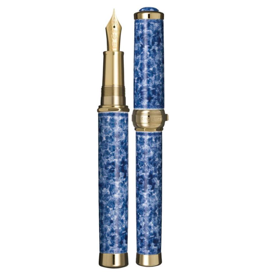 有田焼創業400年記念万年筆 染付獅子唐草（源右衛門窯製） 細字