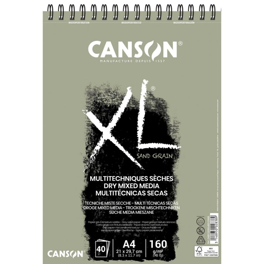 キャンソン XL サンド グレーン グレー A4 5冊入 110-395