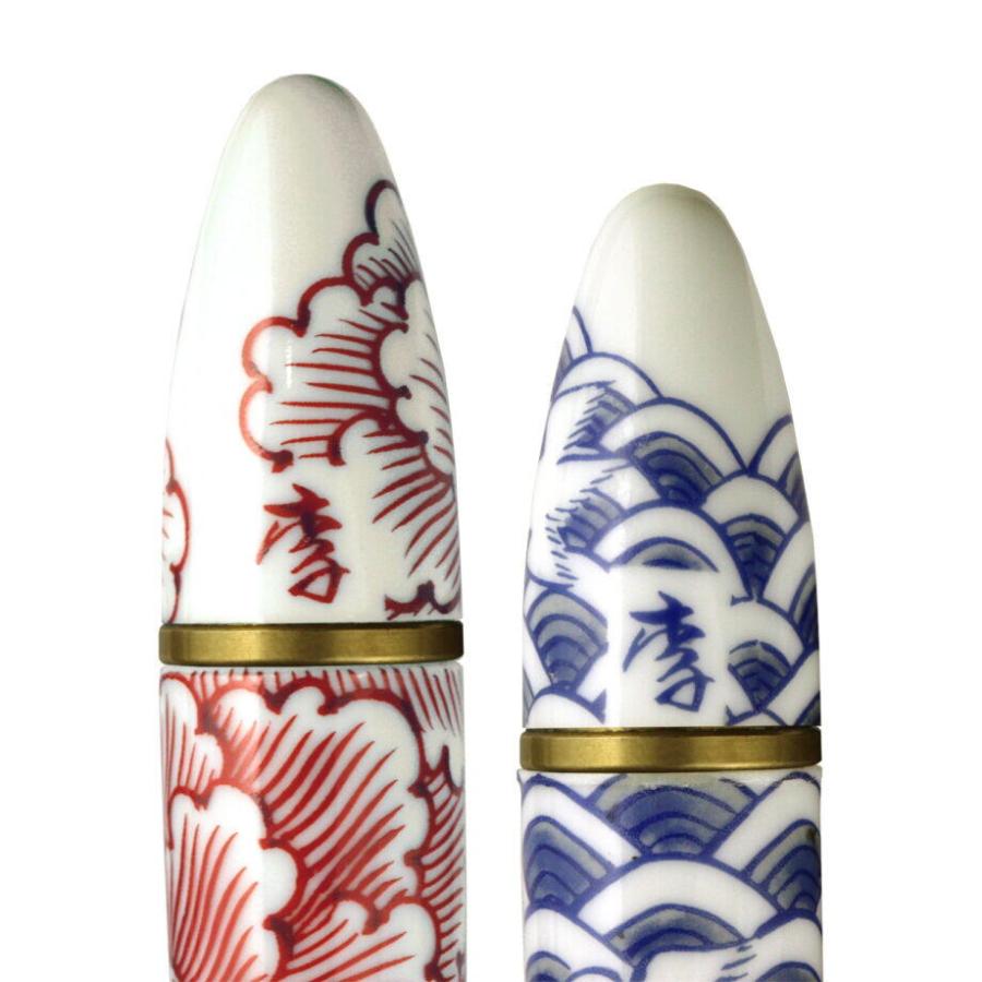 セーラー製　陶器製ボールペン青海波　波千鳥 李荘窯製 セーラー製 陶器製ボールペン青海波 波千鳥 李荘窯製