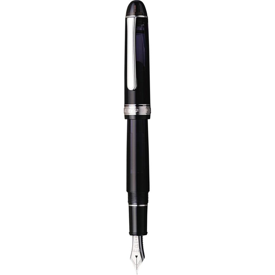 PLATINUM プラチナ万年筆 #3776 CENTURY ロジウムフィニッシュ #7 ブラックダイヤモンド 万年筆 PNB-18000CR SF 細軟 1752070 | #3776 センチュリー