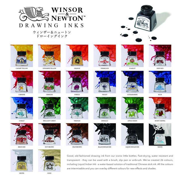 ウィンザー&ニュートン W&N ドローイングインク 14ml ボトル 25 ウィンザー&ニュートン W&N ドローイングインク 14ml ボトル 25