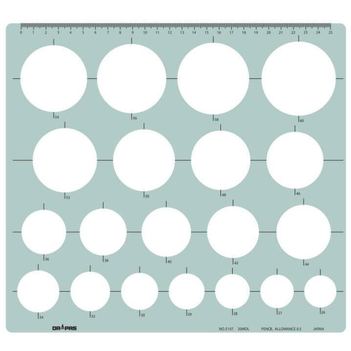 DRAPAS ドラパス テンプレート E型 円定規（極大） No.31-E107 | 