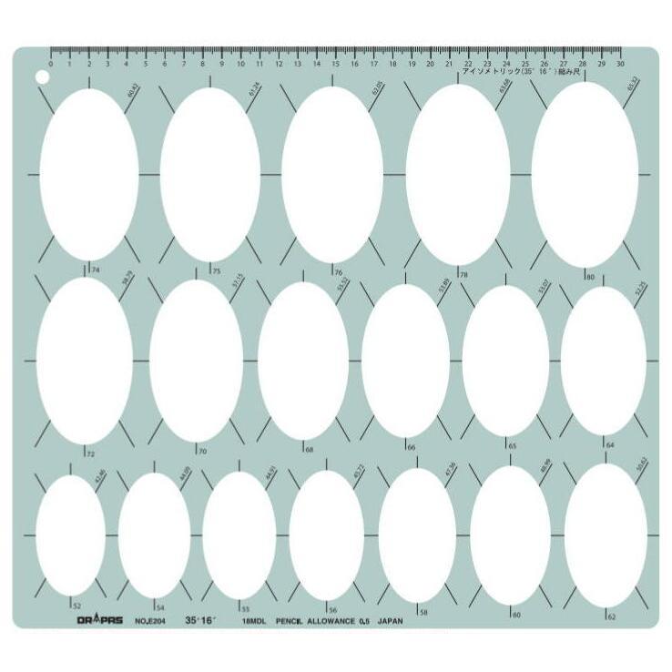 DRAPAS ドラパス テンプレート E型 楕円定規（アイソメトリック