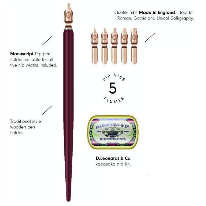 Manuscript マニュスクリプト つけペンカリグラフィー ラウンドハンド5本セット 1 45566 |  | 01