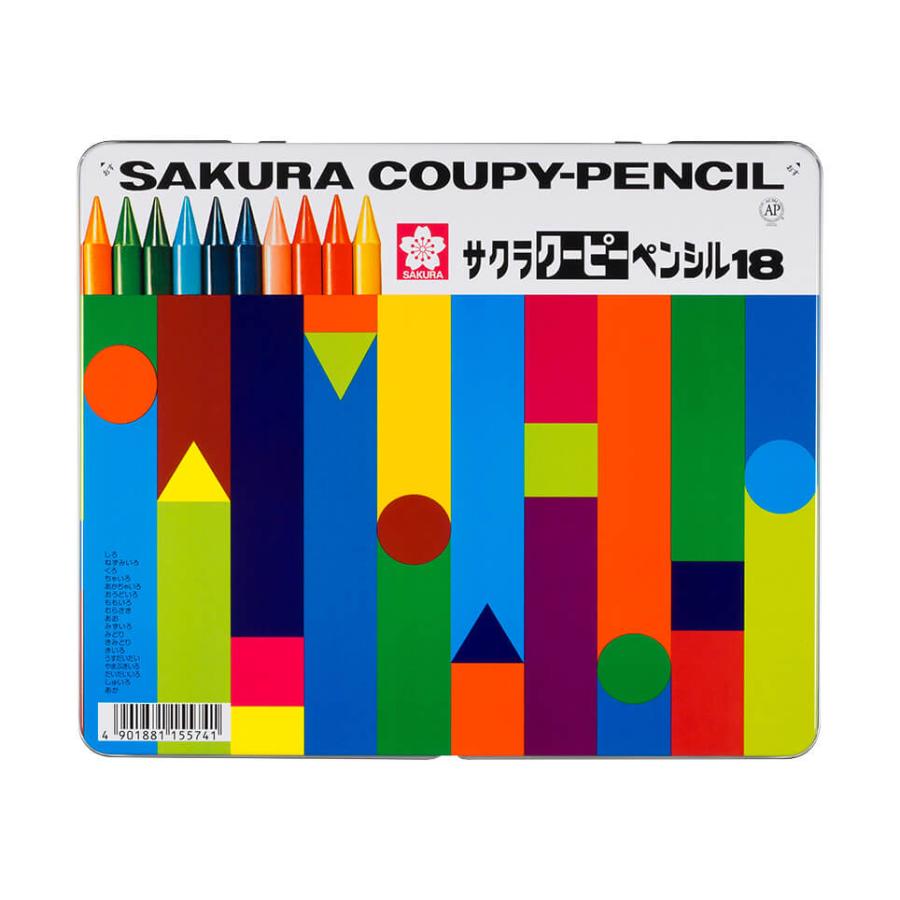 COUPY サクラクレパス クーピーペンシル 18色 缶入り FY18 : Office