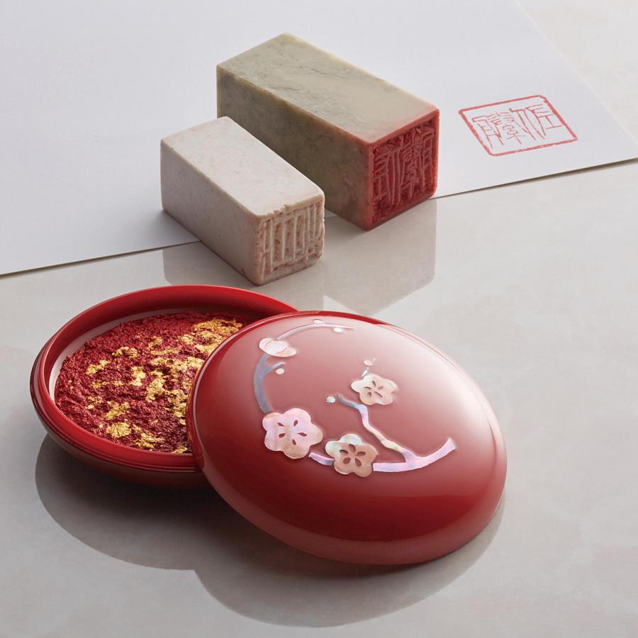 シャチハタ 高岡漆器 螺鈿仕上 鯱旗印肉 50号 鯱柄 MNUK-50A-1