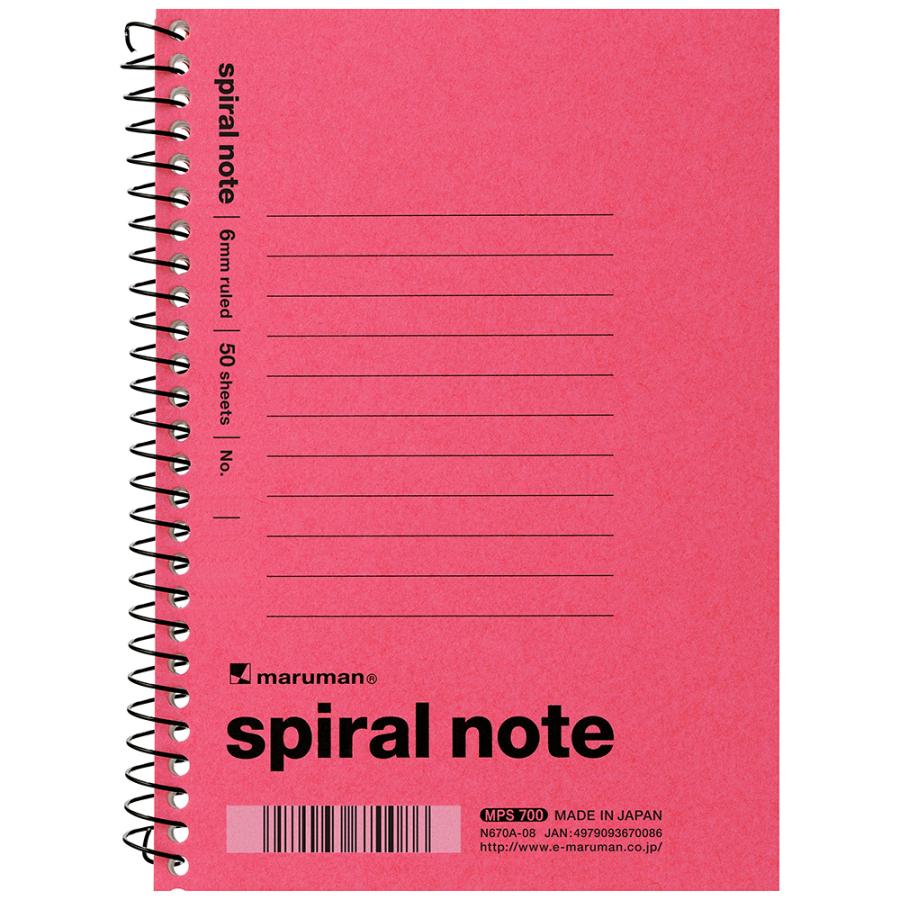 ノート・メモ帳 wai maruman（マルマン） メモ スパイラルノート 1960 A6 メモリ入6mm罫