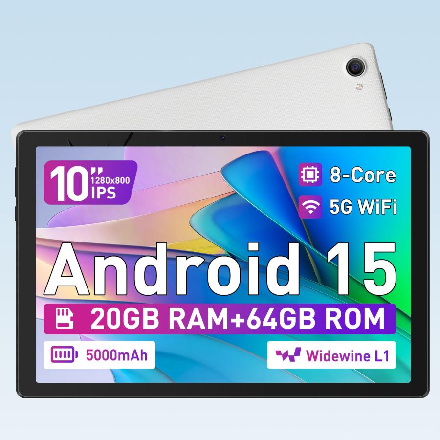 タブレット 10インチ Android 15 Wi-Fiモデル20GB+64GB+1TB拡張