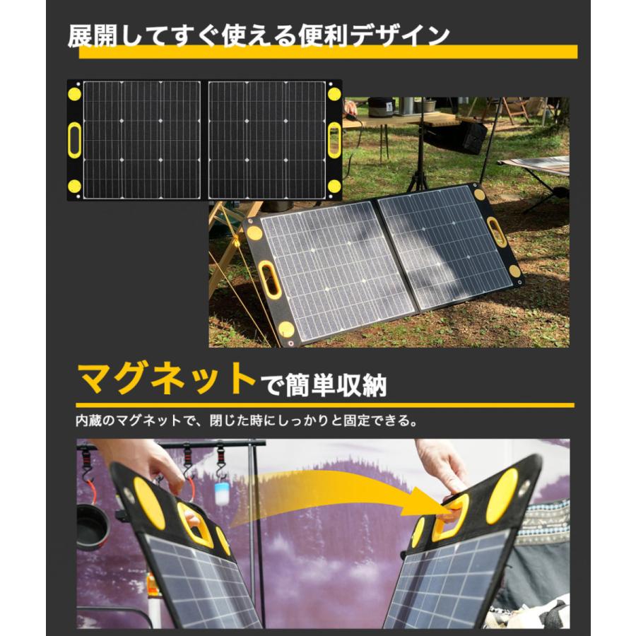 ソーラーパネル 折りたたみ 100W 18V 5.5A 23.5% 高変換効率