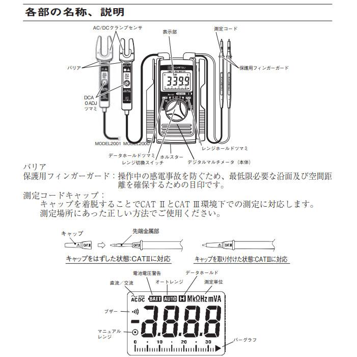 AC/DCクランプ付デジタルマルチメータ　KEWMATE 2000A　共立 |  | 02