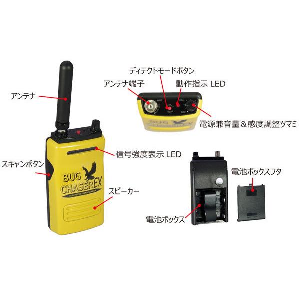 高性能盗聴発見機バグチェイサーEX ディテクトモード＆スキャンモ−ド