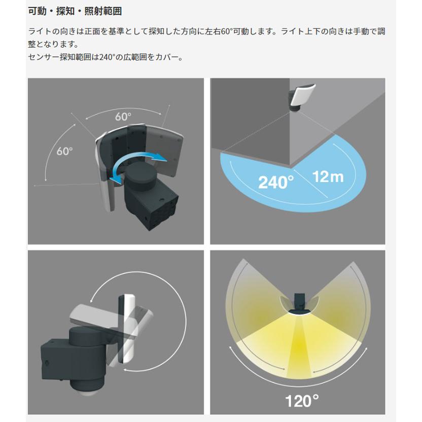 20Wワイド追尾式LEDセンサーライト付きWi-Fiカメラ C-AC1020TA : WOW