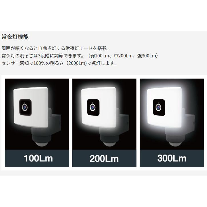 20Wワイド追尾式LEDセンサーライト付きWi-Fiカメラ C-AC1020TA : WOW