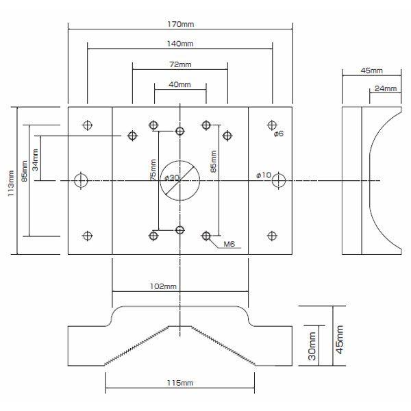 防犯カメラ用　壁面ブラケットポール取付アタッチメント　catF-EA004 |  | 01