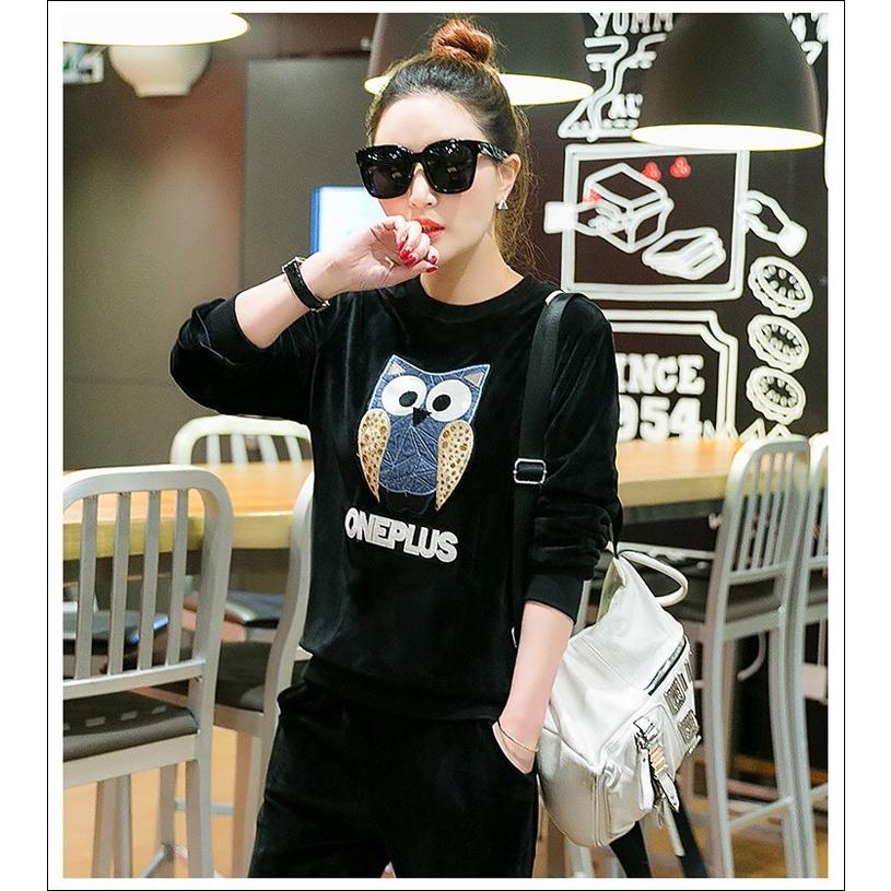 ベロア セットアップ レディース ジャージ上下 スウェット上下 スポーツウェア スエット上下セット ルームウェア 部屋着 パジャマ レディース 秋冬 F-1016 |  | 02