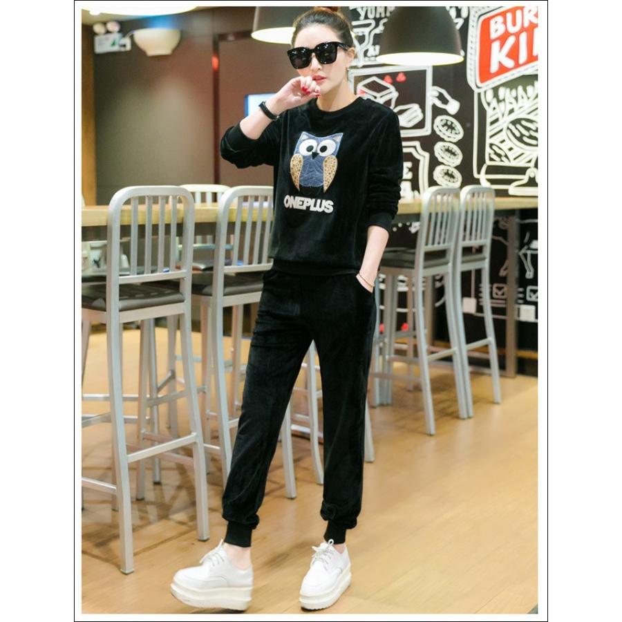 ベロア セットアップ レディース ジャージ上下 スウェット上下 スポーツウェア スエット上下セット ルームウェア 部屋着 パジャマ レディース 秋冬 F-1016 |  | 04