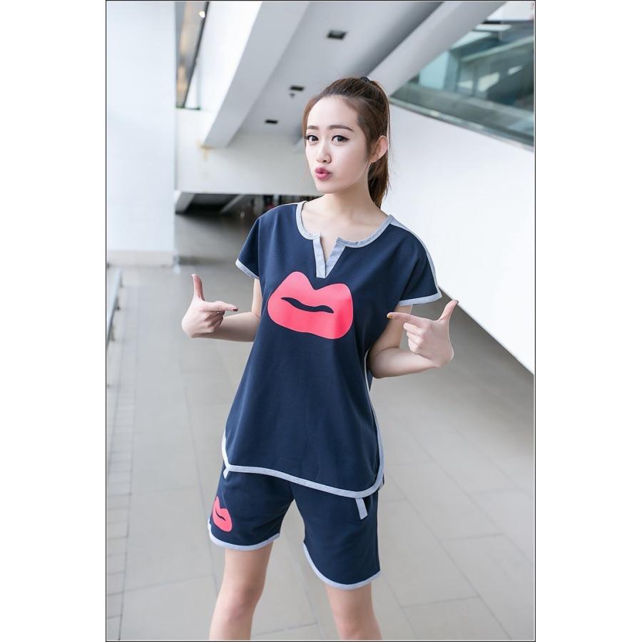 ルームウェア レディース スポーツウェア セットアップ 大きいサイズ ジャージ スウェット 上下セット 半袖 春夏 2点セット おしやれ 部屋着 F-763 |  | 12