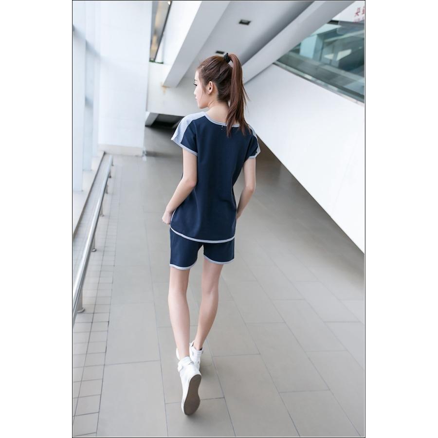 ルームウェア レディース スポーツウェア セットアップ 大きいサイズ ジャージ スウェット 上下セット 半袖 春夏 2点セット おしやれ 部屋着 F-763 |  | 14