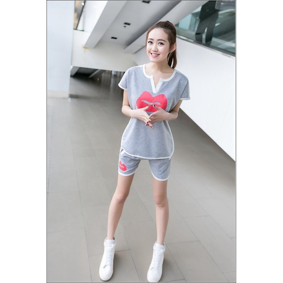 ルームウェア レディース スポーツウェア セットアップ 大きいサイズ ジャージ スウェット 上下セット 半袖 春夏 2点セット おしやれ 部屋着 F-763 |  | 05