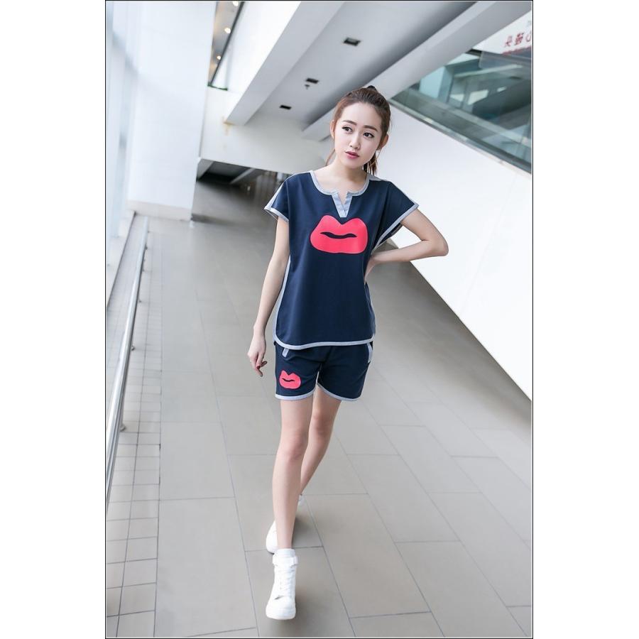 ルームウェア レディース スポーツウェア セットアップ 大きいサイズ ジャージ スウェット 上下セット 半袖 春夏 2点セット おしやれ 部屋着 F-763 |  | 10