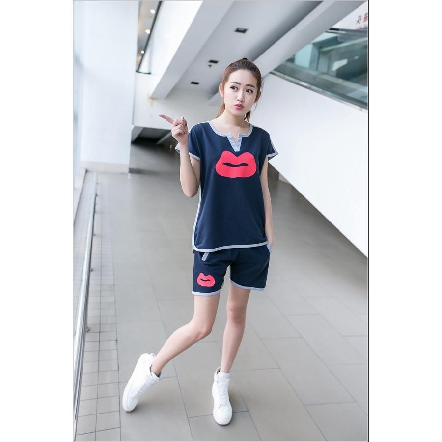 ルームウェア レディース スポーツウェア セットアップ 大きいサイズ ジャージ スウェット 上下セット 半袖 春夏 2点セット おしやれ 部屋着 F-763 |  | 11